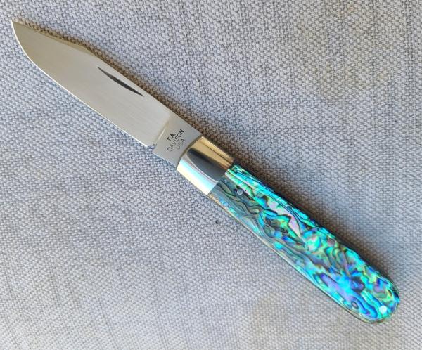 Todd Davison Abalone Clip Straight Jack...3 5/8"..Cpm154..coinedged...pouch...#2434 Rare Todd Davison Abalone Clip Straight Jack...3 5/8"..Cpm154..coinedged...pouch...#2434 Rare