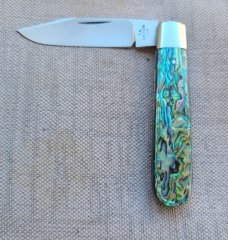 Todd Davison Abalone Clip Straight Jack...3 5/8"..Cpm154..coinedged...pouch...#2434  Rare 