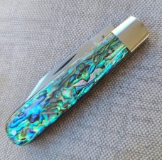 Todd Davison Abalone Clip Straight Jack...3 5/8"..Cpm154..coinedged...pouch...#2434  Rare 