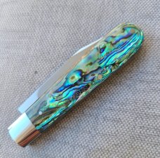 Todd Davison Abalone Clip Straight Jack...3 5/8"..Cpm154..coinedged...pouch...#2434  Rare 