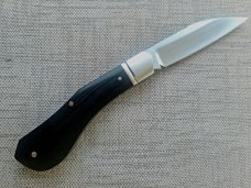 K'roo El Zorro Slipjoint...Black Micarta.."Z" white shield...fluted bolsters..Coa & Slip..4 clsd