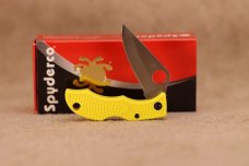Spyderco LYLP3 Ladybug 3 Salt 1.94 in Folding Plain Stonewashed H2 Steel Blade/Marine Yellow Bi-Dire