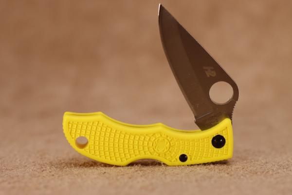 Spyderco LYLP3 Ladybug 3 Salt 1.94 in Folding Plain Stonewashed H2 Steel Blade/Marine Yellow Bi-Dire
