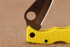 Spyderco LYLP3 Ladybug 3 Salt 1.94 in Folding Plain Stonewashed H2 Steel Blade/Marine Yellow Bi-Dire
