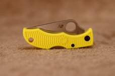 Spyderco LYLP3 Ladybug 3 Salt 1.94 in Folding Plain Stonewashed H2 Steel Blade/Marine Yellow Bi-Dire