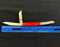 Vintage Queen Steel Red Ice R14 Stockman Jack Knife Mint