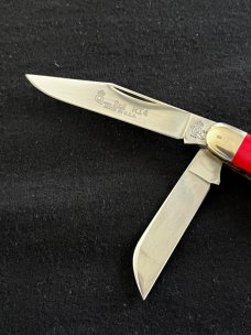 Vintage Queen Steel Red Ice R14 Stockman Jack Knife Mint