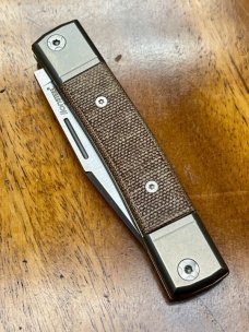 LionSteel "Best Man" Gentlemen's Jack Knife with Clip Point Blade and Natural Micarta Handles