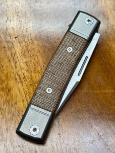 LionSteel "Best Man" Gentlemen's Jack Knife with Clip Point Blade and Natural Micarta Handles
