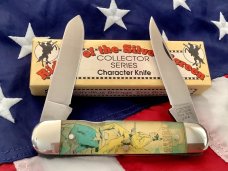 Vintage Camillus 2 Blade Large Cigar Knife w/ Riders of the Silver Screen Handles -Tonto -NOS