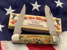 Vintage Camillus 2 Blade Large Cigar Knife w/ Riders of the Silver Screen Handles -Tonto -NOS