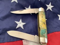 Vintage Camillus 2 Blade Large Cigar Knife w/ Riders of the Silver Screen Handles -Tonto -NOS