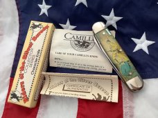 Vintage Camillus 2 Blade Large Cigar Knife w/ Riders of the Silver Screen Handles -Tonto -NOS