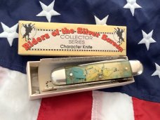 Vintage Camillus 2 Blade Large Cigar Knife w/ Riders of the Silver Screen Handles -Tonto -NOS