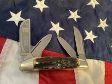 Hen & Rooster -Bertram Cutlery Large "Hillbilly" Congress w/ Nice Stag Handles