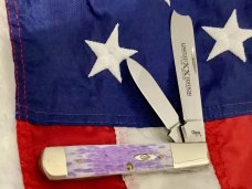 Case xx 2018 Razor Barlow Knife with Violet/Purple Handles -MDl# 62005 RAZ SS -NOS