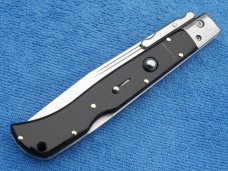  11"  Roma style Swinguard switchblade knife-Blackhorn handles 