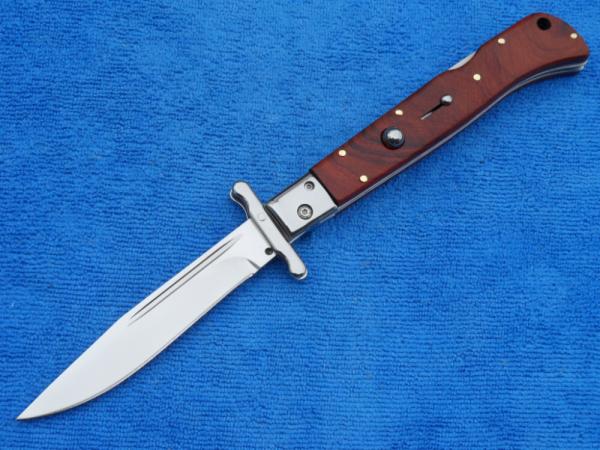 11" Roma style Swinguard switchblade knife- wood handles 11" Roma style Swinguard switchblade knife- wood handles