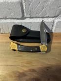 Buck 110 with engraved bolsters & original leather sheath 2020 tang stamp   