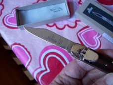 Hubertus Knife Solingen, Germany Small 08 Exotic Rare Green Micarta 5 3/4 " Open Lilyput NIB