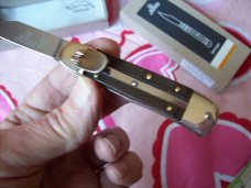 Hubertus Knife Solingen, Germany Small 08 Exotic Rare Green Micarta 5 3/4 " Open Lilyput NIB
