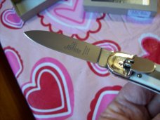 Hubertus Knife Solingen, Germany Large Size 11 White Bone Spear-Point UNUSED NIB