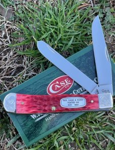 CASE XX ** SFO 2008 RED BONE PEARL SHIELD SCROLLED & NUMBERED TRAPPER
