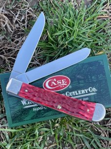 CASE XX ** SFO 2008 RED BONE PEARL SHIELD SCROLLED & NUMBERED TRAPPER