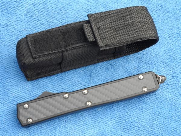 New 10.5" Dagger Blade OTF Black handle with carbon fiber insert II