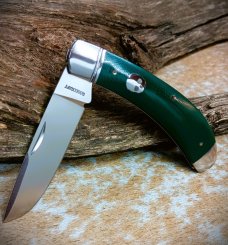 NIB  RoseCraft Blades Obed Creek Bow Trapper RCT015 D2 Drop Point Blade Blue Green Micarta