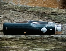 NIB  RoseCraft Blades Savage Creek Gunstock RCT014 D2 Clip Blade Black Micarta With Spade Shield