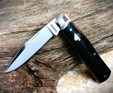 NIB  RoseCraft Blades Savage Creek Gunstock RCT014 D2 Clip Blade Black Micarta With Spade Shield