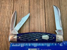 Schatt and Morgan 3 Blade Congress Whittler Deep Blue Bone 1997