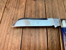 Schatt and Morgan 3 Blade Congress Whittler Deep Blue Bone 1997