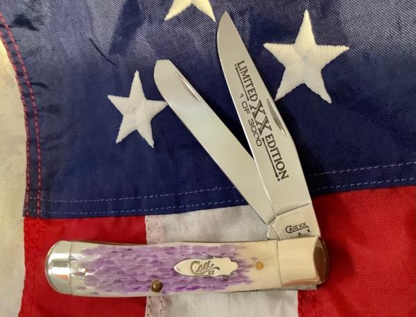 Case xx 2018 Trapper (One of 3000) Knife w/ Nice Violet/Purple Handles -NOS Case xx 2018 Trapper (One of 3000) Knife w/ Nice Violet/Purple Handles -NOS