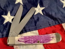 Case xx 2018 Trapper (One of 3000) Knife w/ Nice Violet/Purple Handles -NOS
