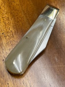 Michael May Traditional Sheffield Barlow knife with Clip Point blade and Beautiful Ox Horn scales
