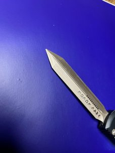 Microtech Ultratech Molon Labe Spartan OTF 3.46" Bronze Apocalyptic Double Edge Blade