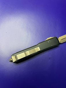 Microtech Ultratech Molon Labe Spartan OTF 3.46" Bronze Apocalyptic Double Edge Blade
