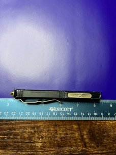 Microtech Ultratech Molon Labe Spartan OTF 3.46" Bronze Apocalyptic Double Edge Blade