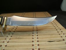 SCHRADE USA 498 "GOLD RUSH" BENCH MADE 49'ER VINT. OLDER HIGH CARBON STEEL FIXED BLADE KNIFE/SHEATH