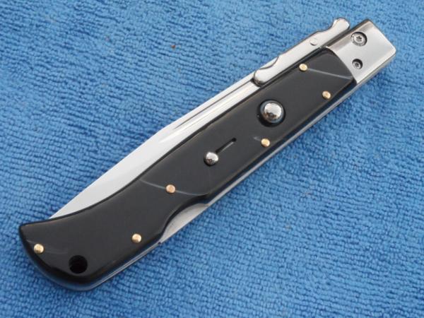 New 11" Italian Roma style Swinguard switchblade knife-Black handles 