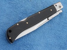 New 11" Italian Roma style Swinguard switchblade knife-Black handles 