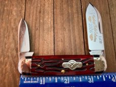 Schatt and Morgan File and Wire Series Club Knife Sunfish Crimson Red Worm Grove Bone 2006