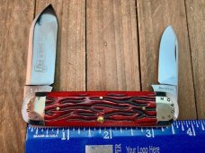 Schatt and Morgan File and Wire Series Club Knife Sunfish Crimson Red Worm Grove Bone 2006