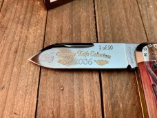 Schatt and Morgan File and Wire Series Club Knife Sunfish Crimson Red Worm Grove Bone 2006