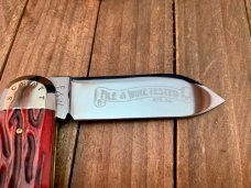 Schatt and Morgan File and Wire Series Club Knife Sunfish Crimson Red Worm Grove Bone 2006