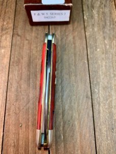 Schatt and Morgan File and Wire Series Club Knife Sunfish Crimson Red Worm Grove Bone 2006