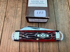 Schatt and Morgan File and Wire Series Club Knife Sunfish Crimson Red Worm Grove Bone 2006