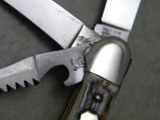 Bulldog Brand Solingen Germany Stag 3 Blade Copperhead Knife